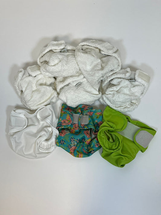 Little Lamb fitted cloth nappy kit Size 1